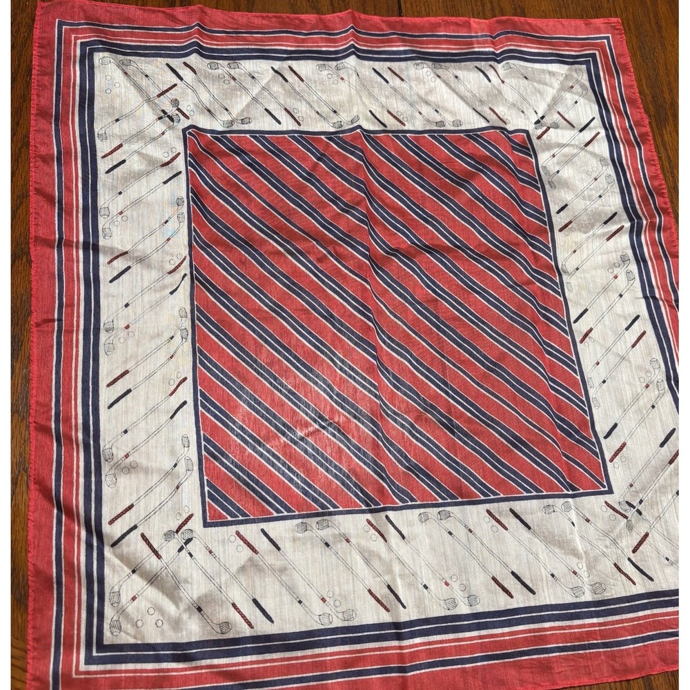 Vintage Red White And Blue Scarf Golf Clubs